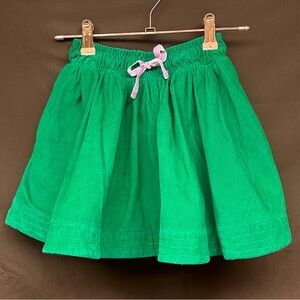 Little girls Mini Boden green corduroy skirt, liberty print